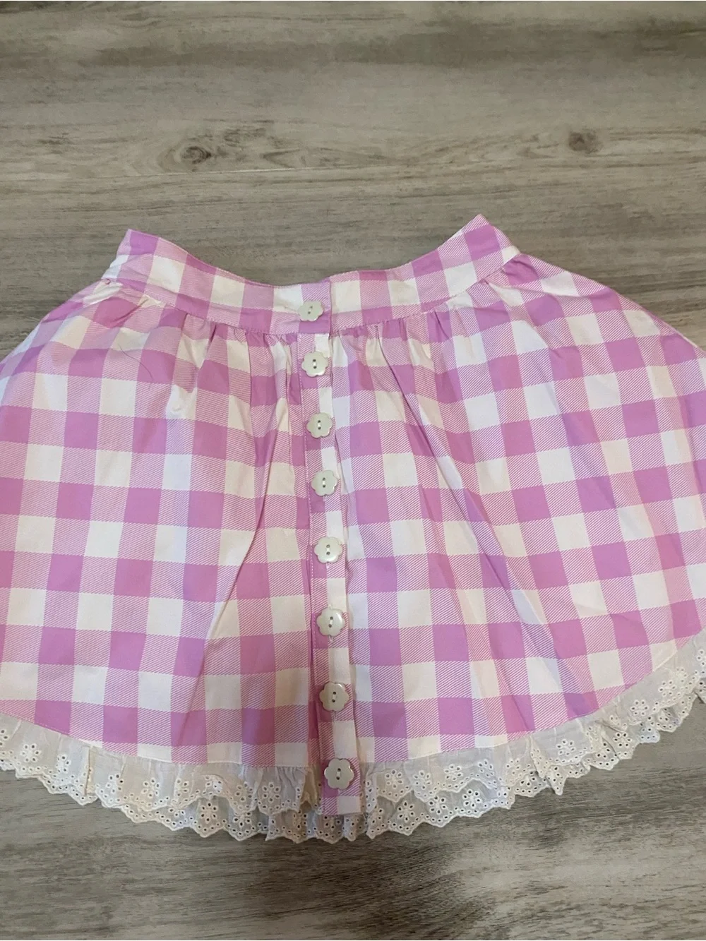 Dolls Kill Sugar Thrillz S’more Sweetness pink gingham circle skirt - NWOT